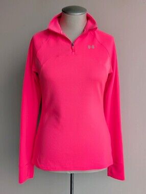 Under Armour Neon Pink Quarter Zip Top - Breast Cancer Run Shirt